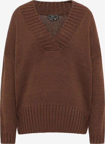 Pull-over faina en marron : devant