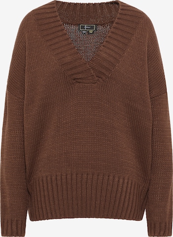 Pull-over faina en marron : devant