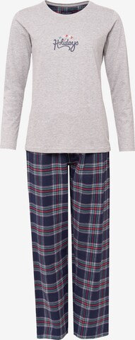 Happy Shorts Pajama ' Xmas ' in Blue: front