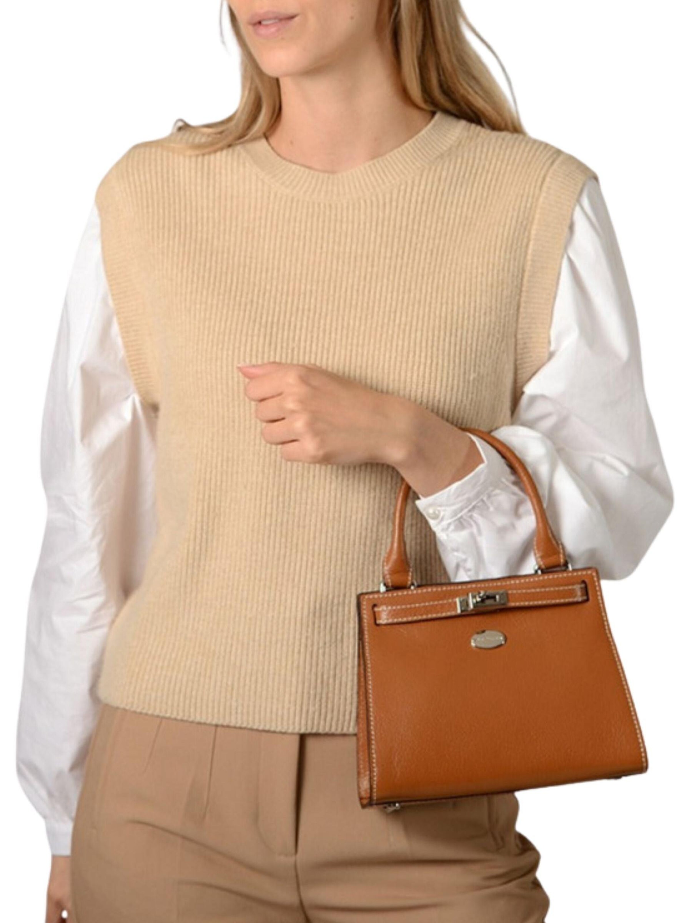 MAC DOUGLAS Handtas 'Mac Douglas Sacs À Main MINI Temple Buni Cuir Marron' in Bruin