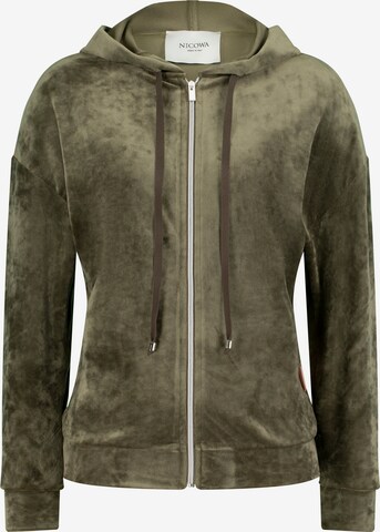 Nicowa Zip-Up Hoodie 'Compano' in Green: front