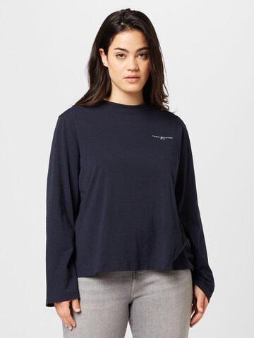 T-shirt Tommy Hilfiger Curve en bleu : devant