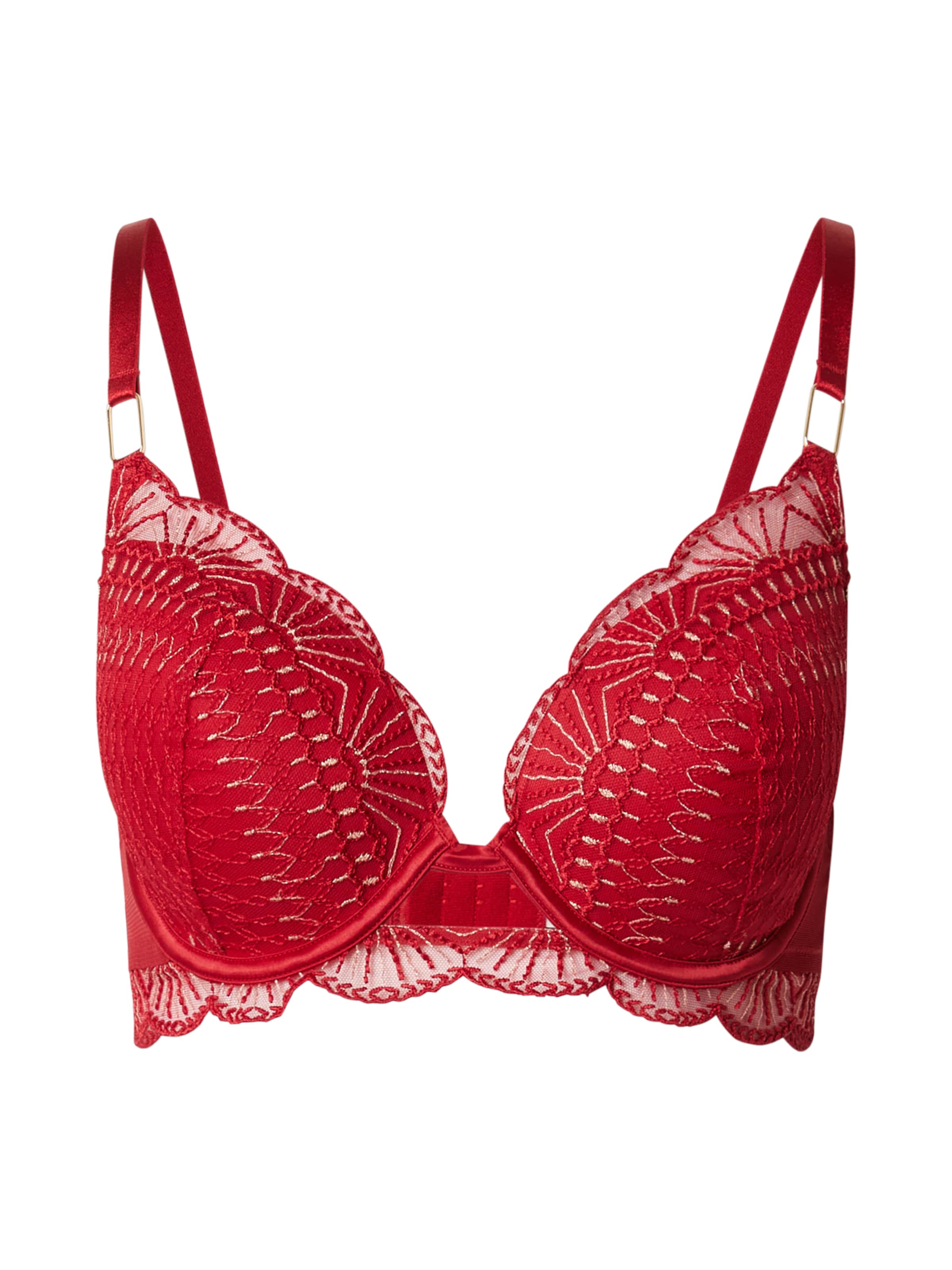 ETAM T-särgi Rinnahoidja 'ROSACE - N*5 CLASSIQUE', värv punane: eest vaates