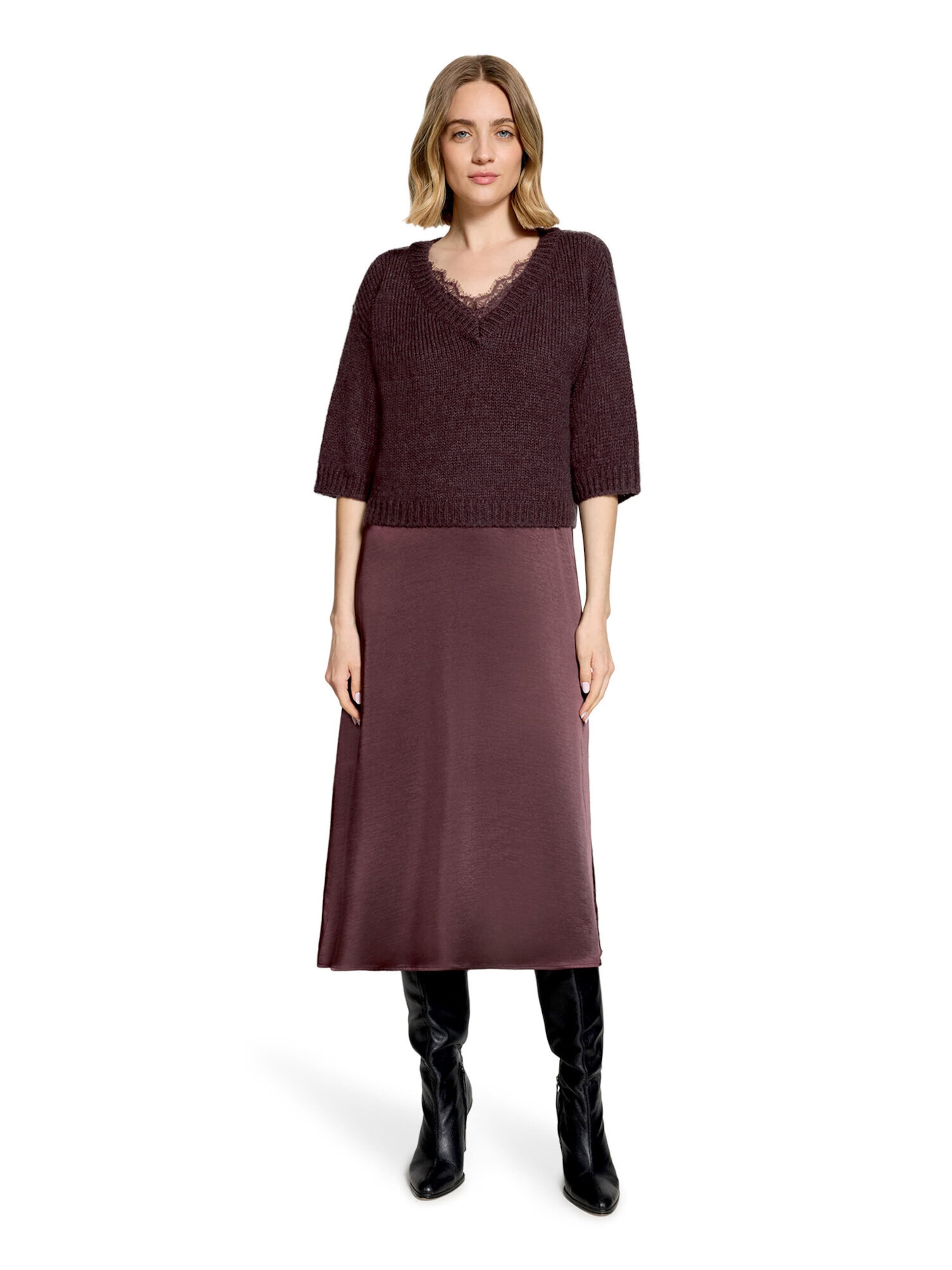 Robe de soirée Vera Mont en marron : devant
