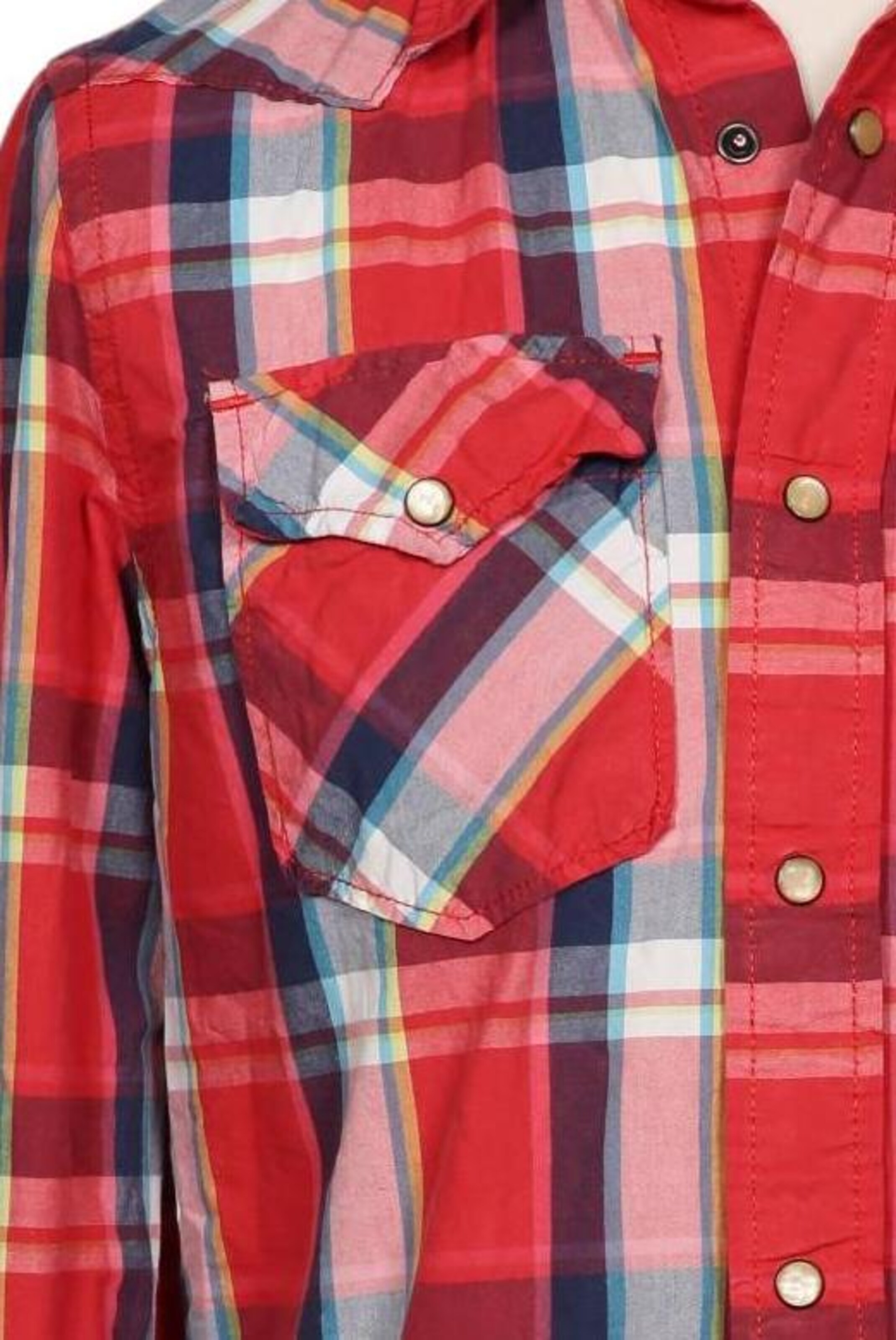 HOLLISTER Button Up Shirt in M in Red
