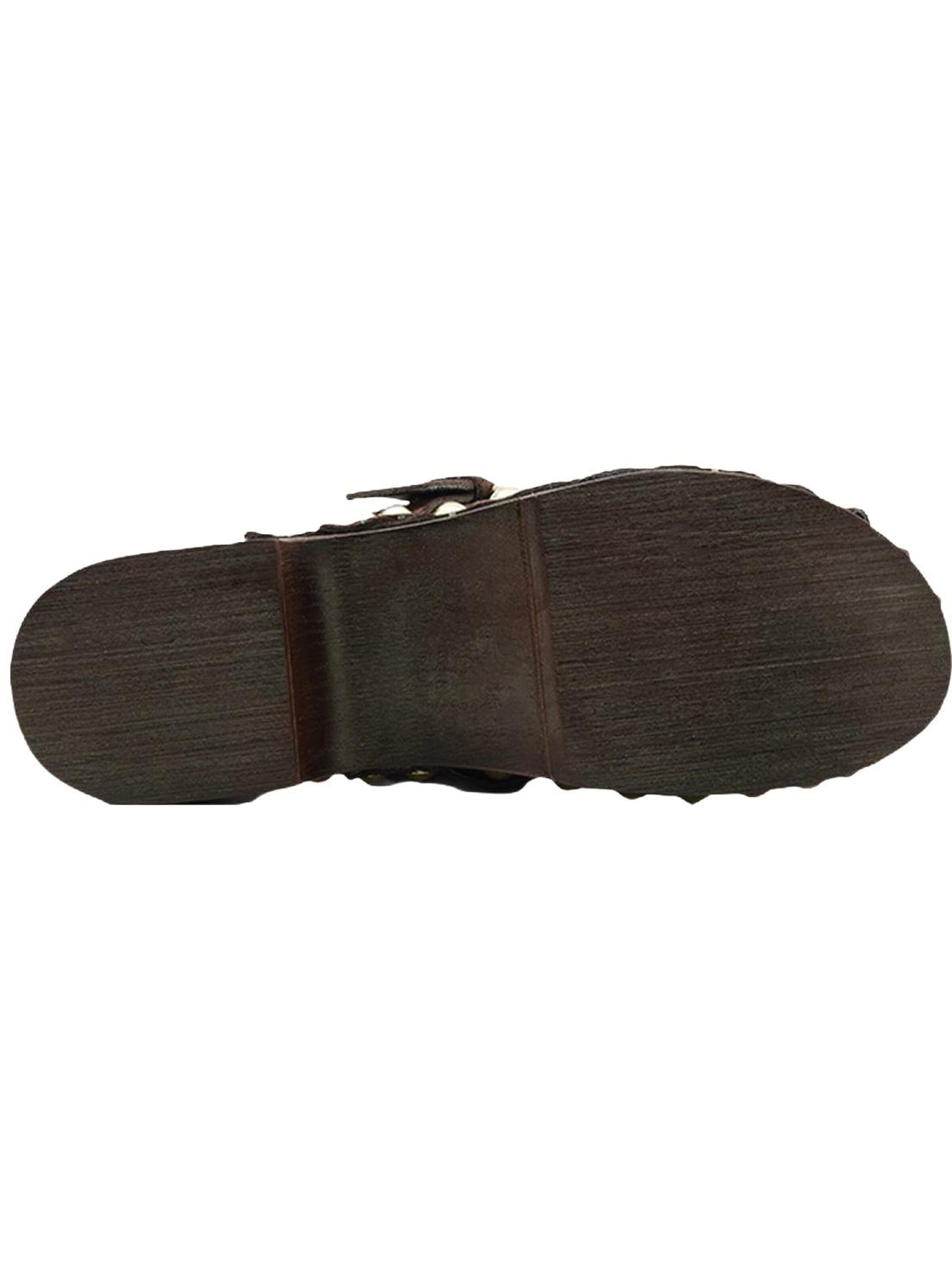 Desa Hausschuh 'DESA Damen-Clog-Sandalen aus Wildleder mit Nieten'‌‌‌‌‌ in Braun