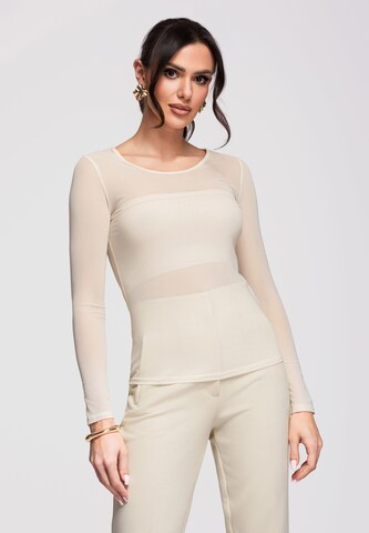 Ombre Shirt in Beige: Vorderseite