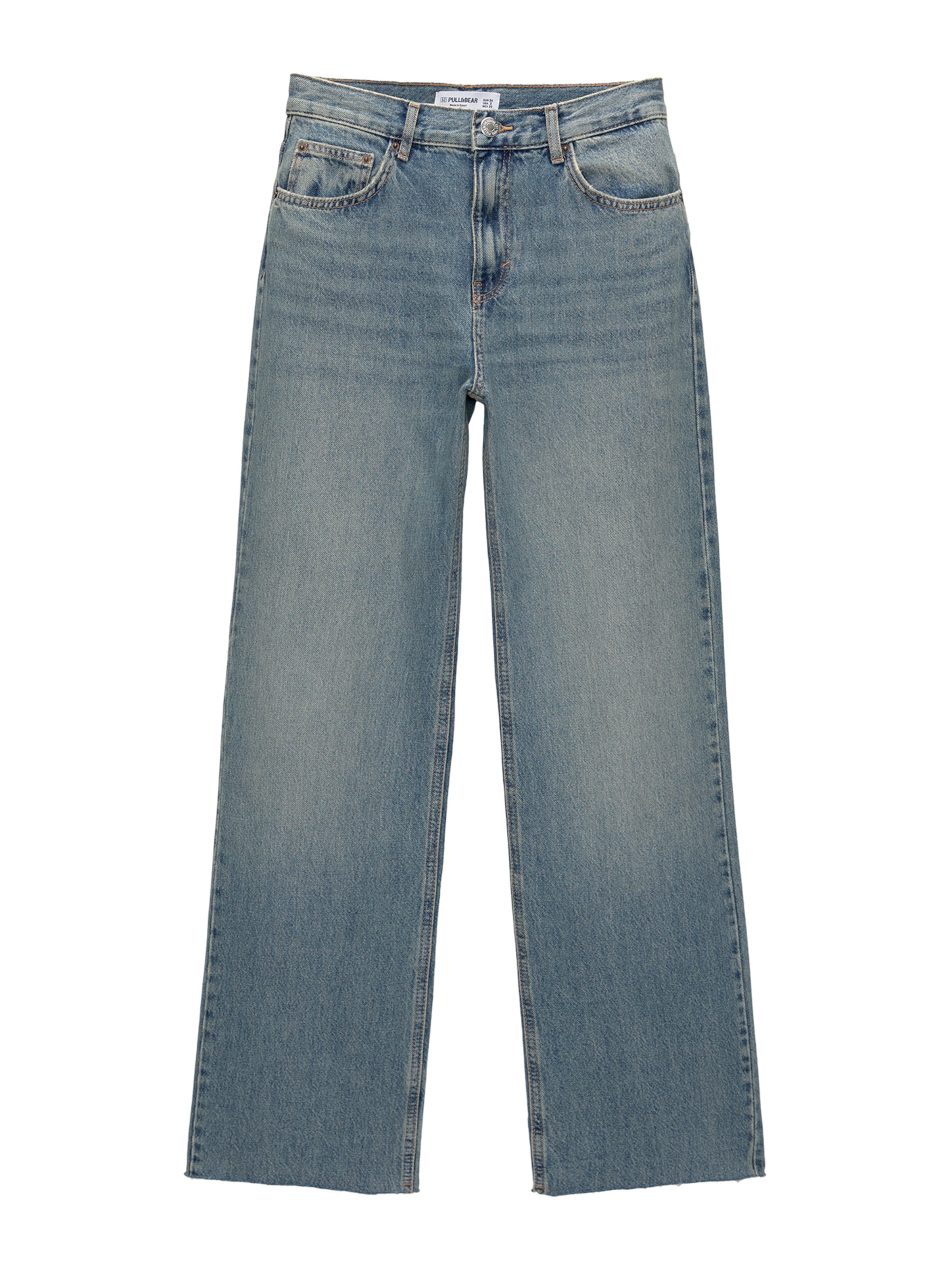 Pull&Bear Široke hlačnice Kavbojke | modra barva: sprednja stran