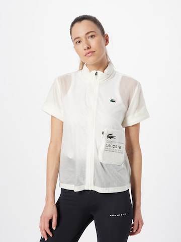 Lacoste Sport Athletic Jacket in White: front