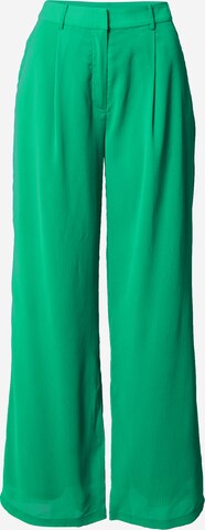 ABOUT YOU x Laura Giurcanu Wide leg Pleat-Front Pants 'Carina' in Green: front