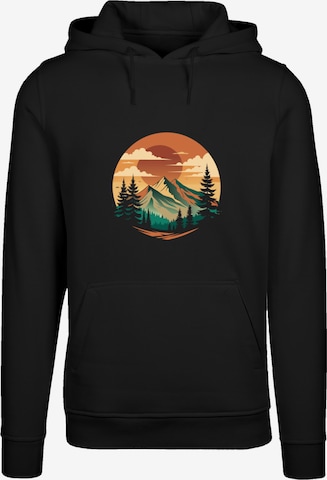 F4NT4STIC Sweatshirt 'Sonnenuntergang Berglandschaft' in Schwarz: Vorderseite