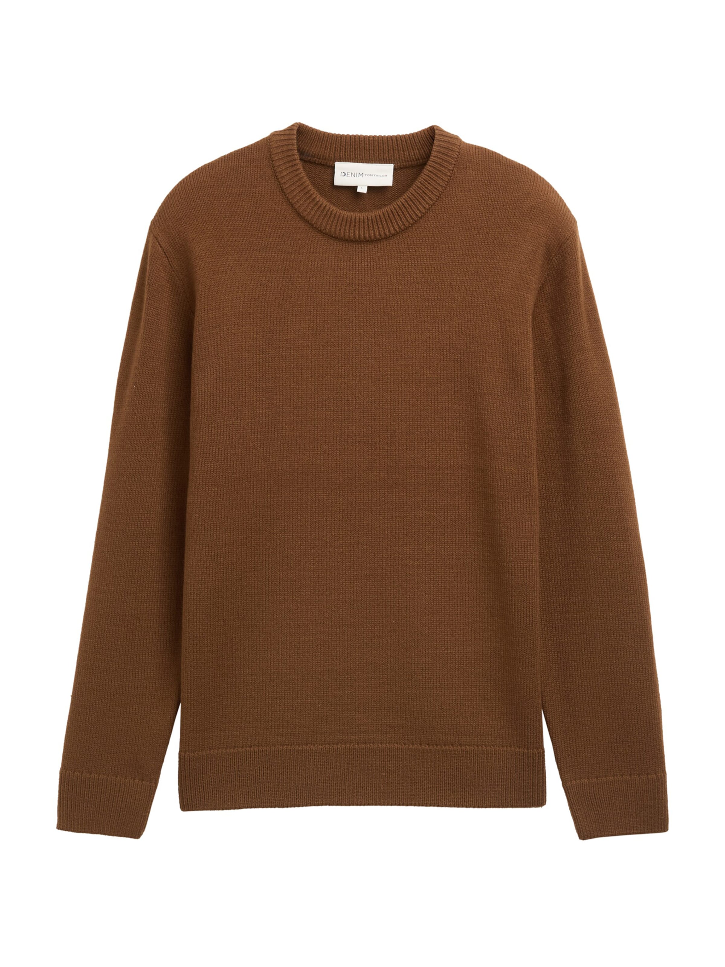 TOM TAILOR DENIM Sweater in Brown: front