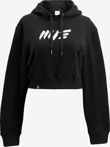 Manufaktur13 Sweatshirt 'Crop Hoodie' in Schwarz: Vorderseite
