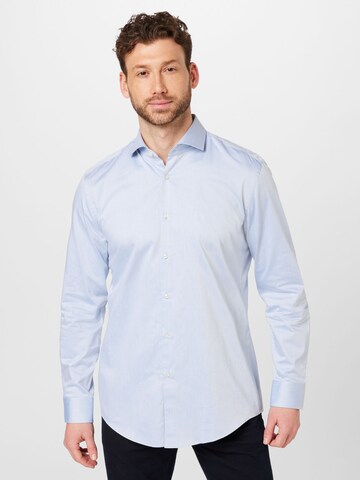 HUGO Red Slim fit Button Up Shirt 'Kason' in Blue: front