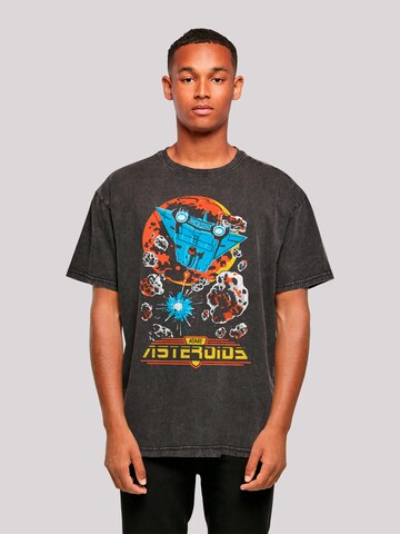 T-Shirt 'Asteroids Vintage Atari Retro Gaming' F4NT4STIC en noir : devant