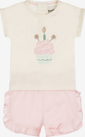 Dirkje Set '2 pc set, T-shirt, Jogging shorts' in Roze: voorkant