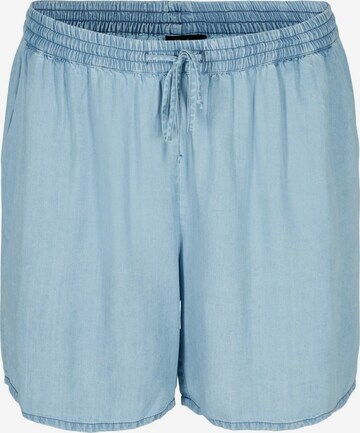 Zizzi Loosefit Broek 'Mille' in Blauw: voorkant