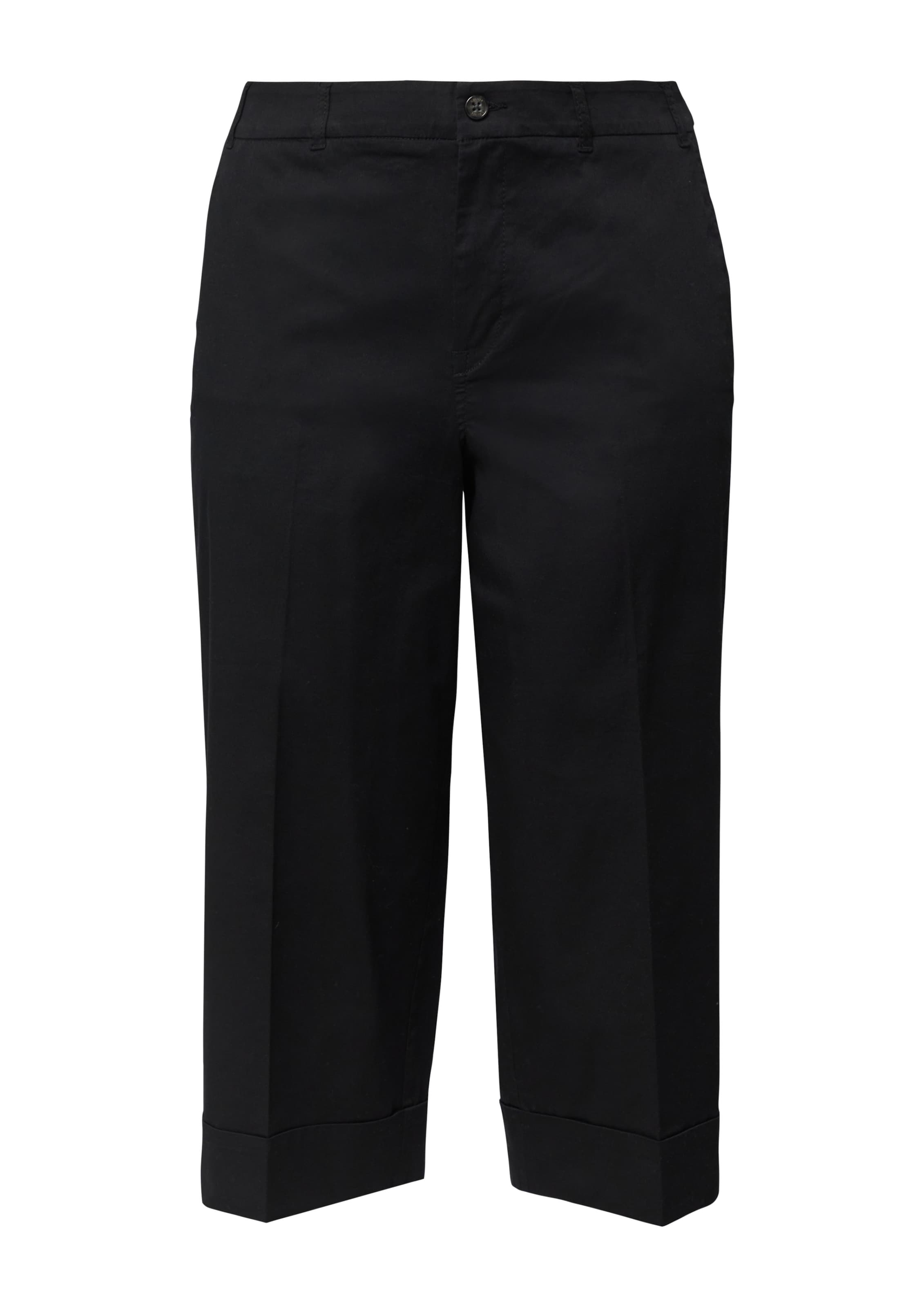 s.Oliver Wide Leg Hose in Schwarz: Vorderseite