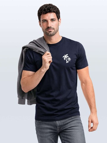 Neverless Shirt 'Logo Palmen'‌ in Blau