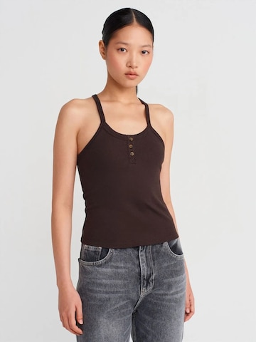 Dilvin Top in Brown: front