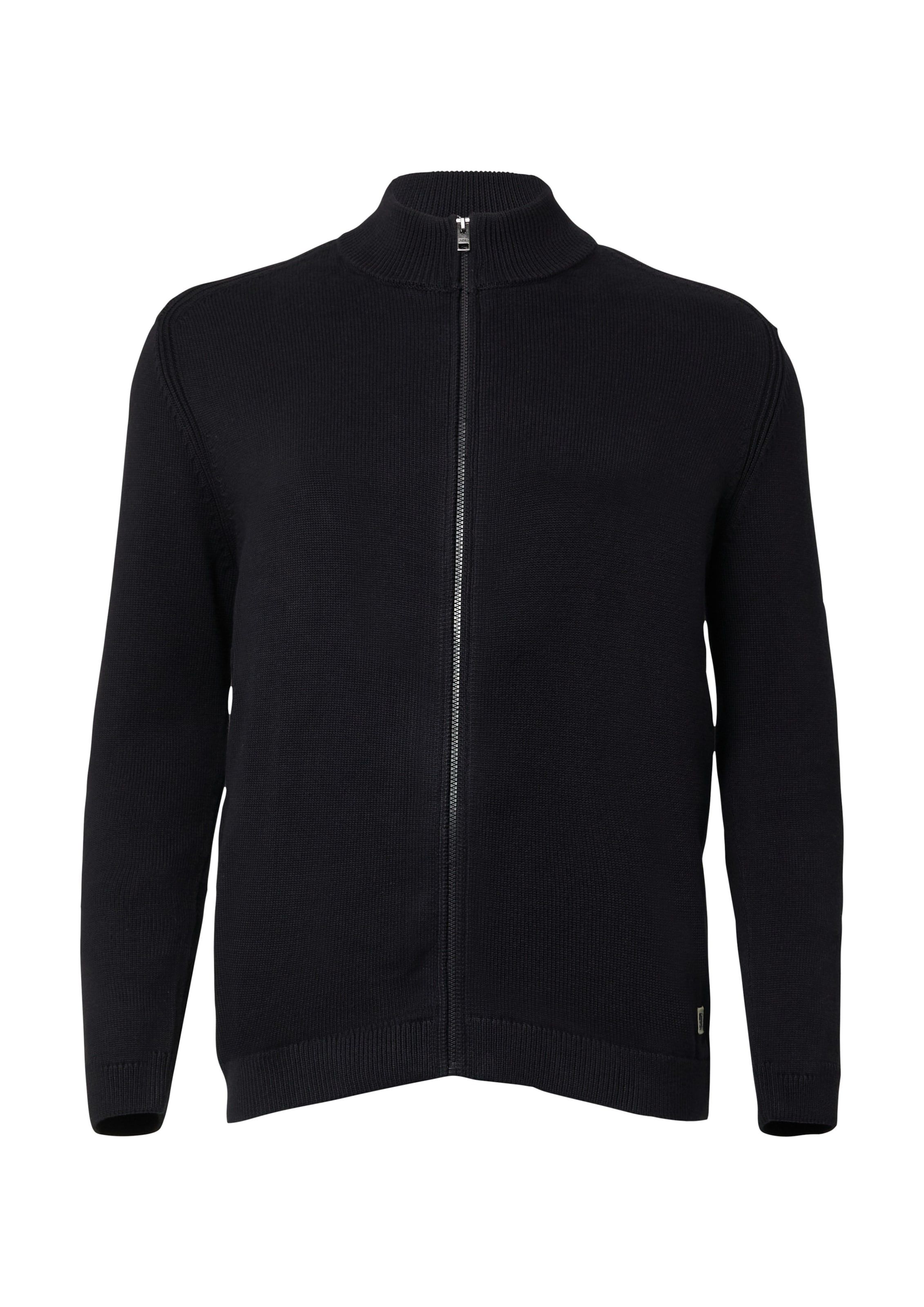 s.Oliver Men Big Sizes Strickjacke in Schwarz: Vorderseite