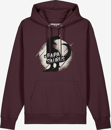 Sweat-shirt 'Papasaurus' Watapparel en rouge : devant