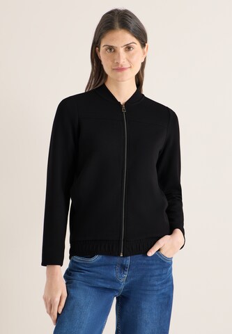 CECIL Zip-Up Hoodie in Black: front