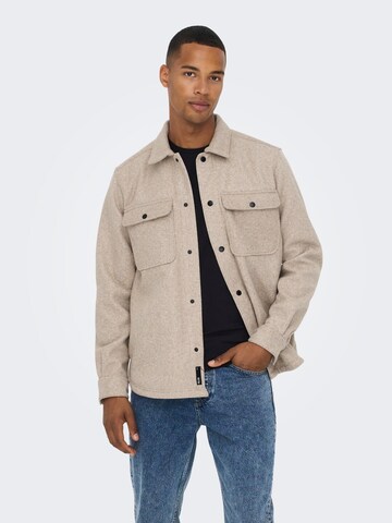 Only & Sons Between-Season Jacket 'Ash' in Beige