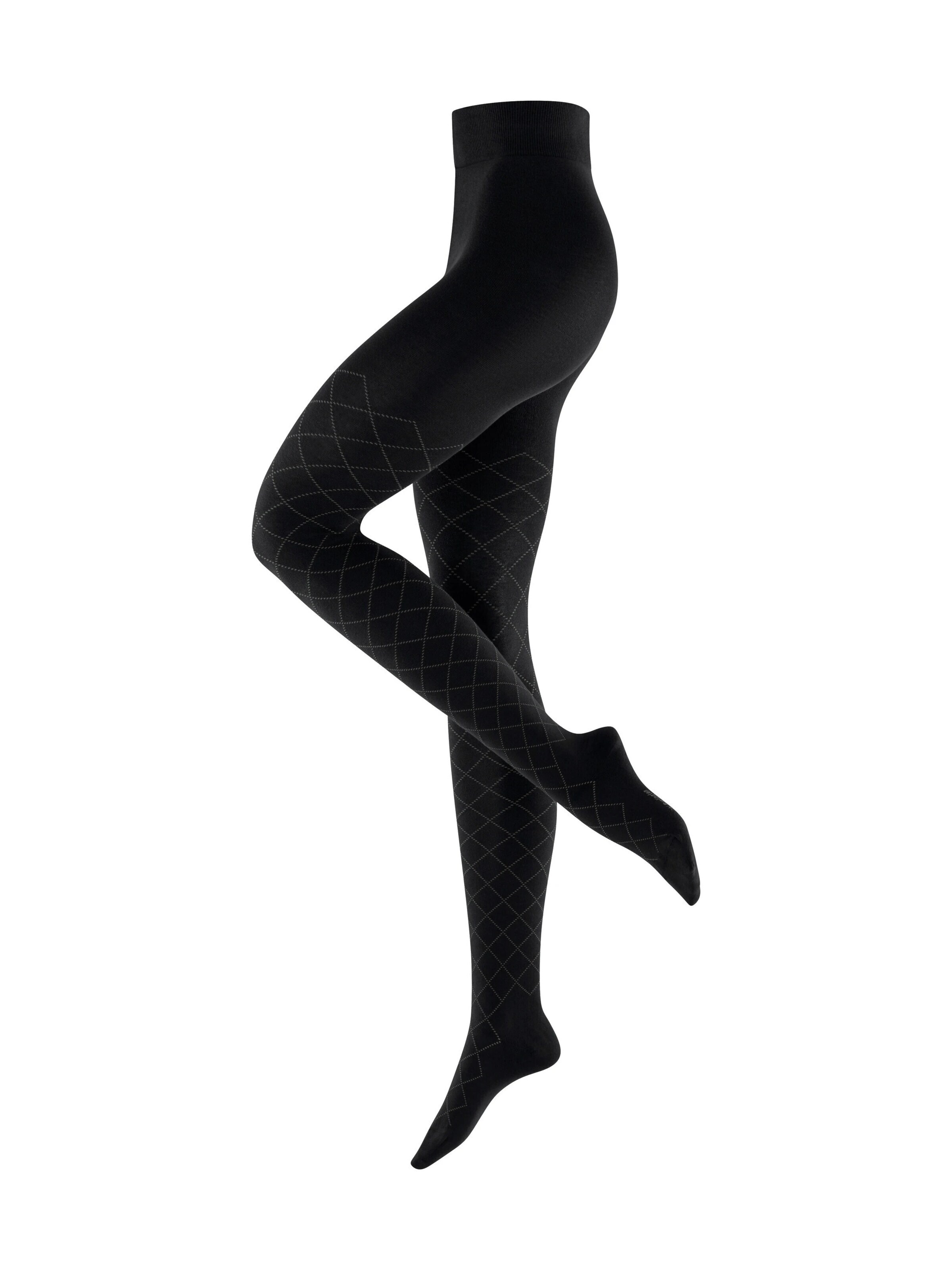 BURLINGTON Tights 'Argyle Affair' in Black: front