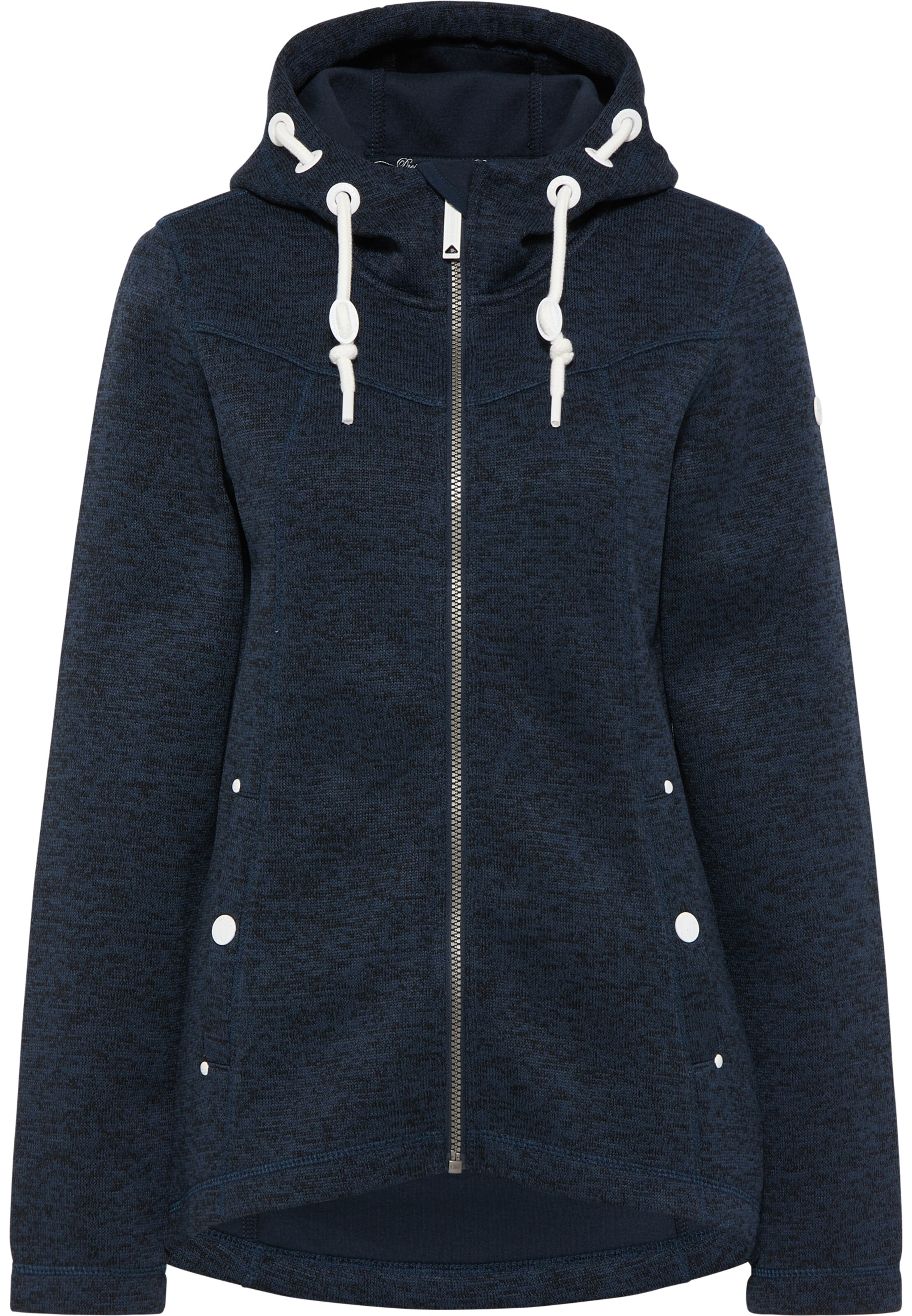 DreiMaster Maritim Strickfleecejacke in Blau: Vorderseite