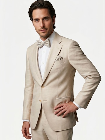 Real Guys Set Fliege mit Einstecktuch in Beige: Vorderseite