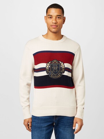 Pull-over TOMMY HILFIGER en beige : devant