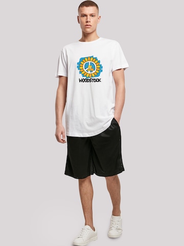 F4NT4STIC T-Shirt 'Woodstock Artwork Flower Peace' in Weiß