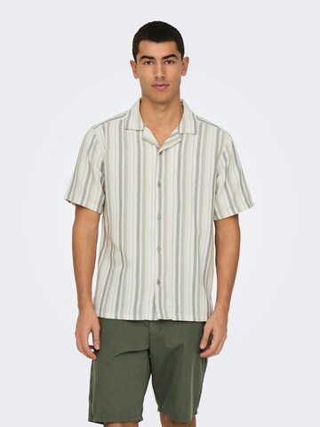 Only & Sons Regular Fit Hemd 'ONSTrev' in Grün: Vorderseite