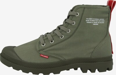 Palladium Bottines à lacets en olive, Vue avec produit