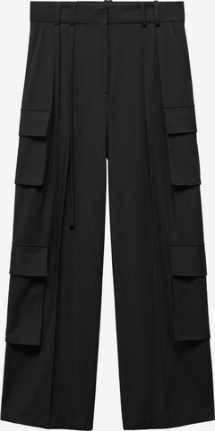 MANGO Loose fit Cargo Pants 'Utahc' in Black: front