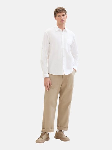 TOM TAILOR DENIM Regular fit Button Up Shirt in White