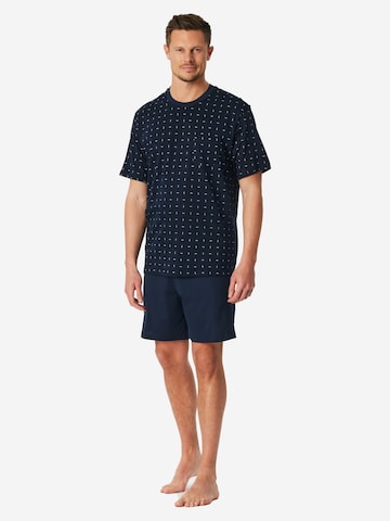 SCHIESSER Pyjama kort 'Comfort Essentials' in Blauw