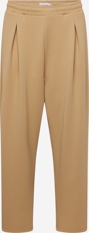 TOPMAN Wide leg Veckad byxa i beige: framsida