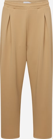 TOPMAN Wide leg Veckad byxa i beige: framsida