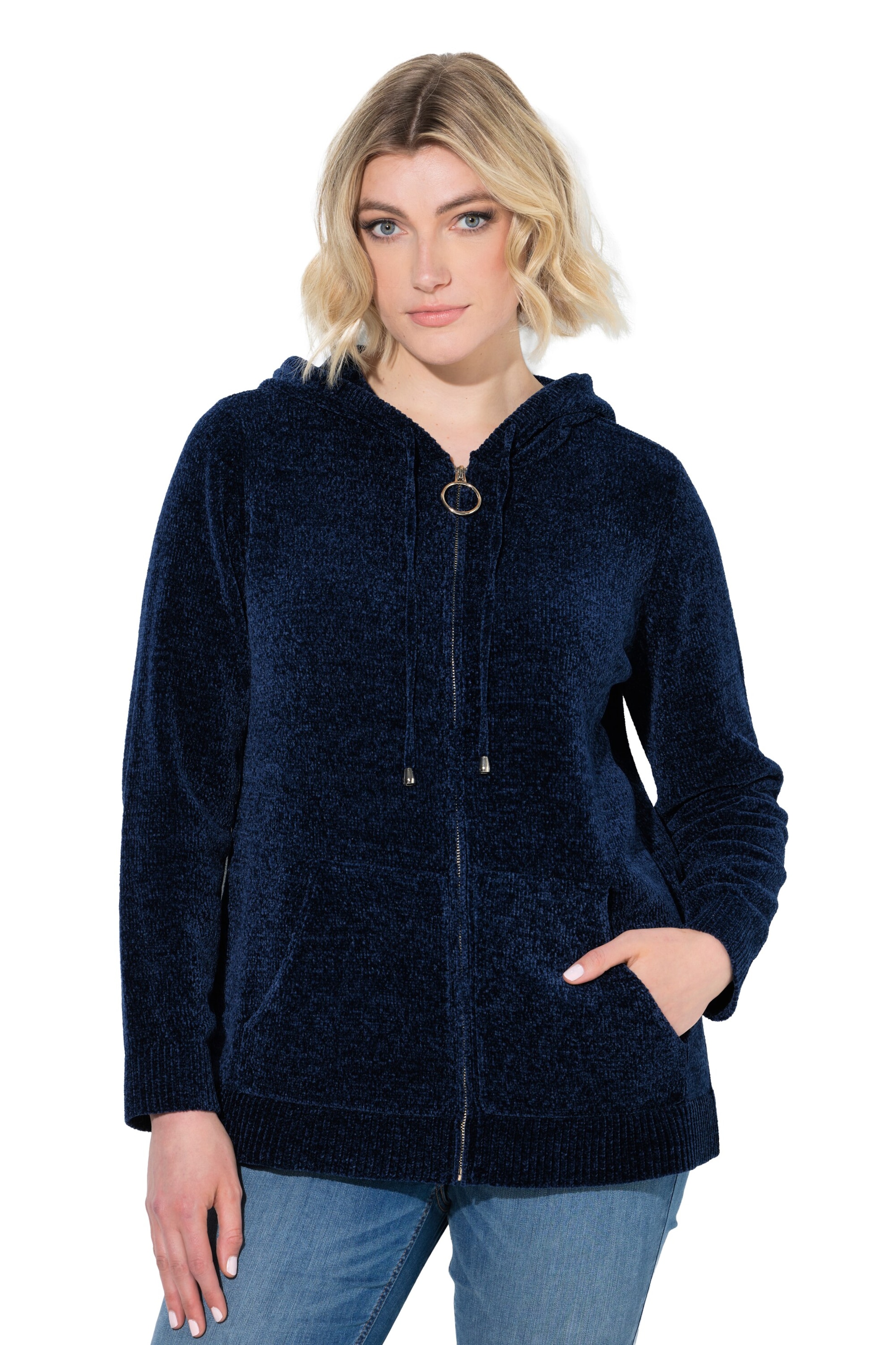 Ulla Popken Knit cardigan in Blue: front