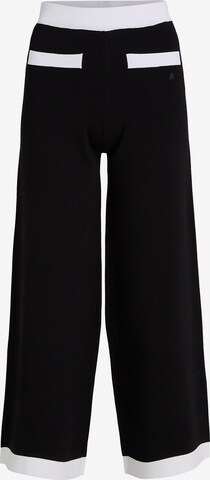 Wide leg Pantaloni de la Karl Lagerfeld pe negru: față