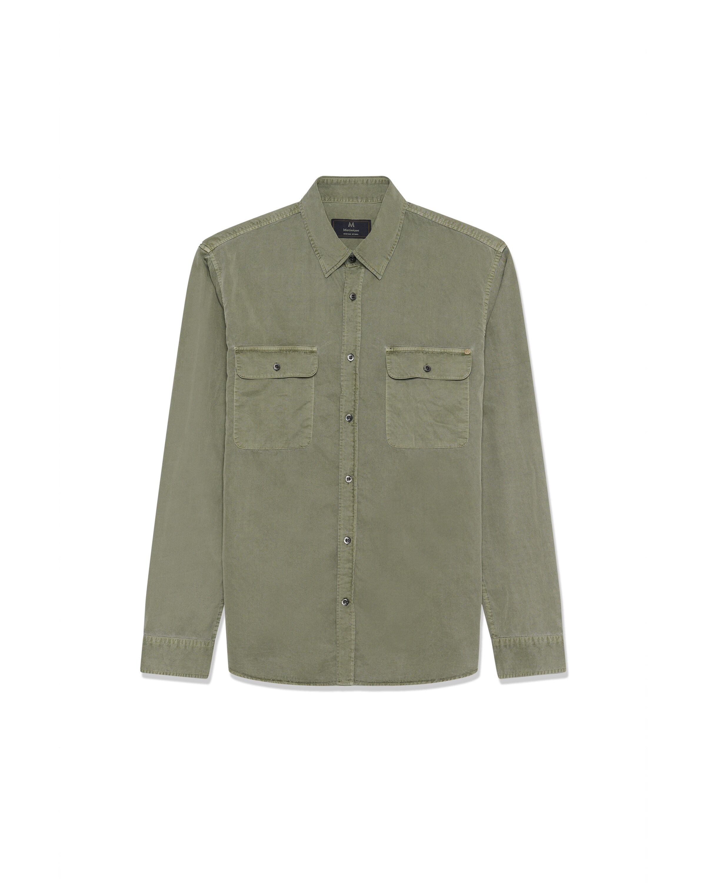 Matinique Regular fit Button Up Shirt 'MAchristaldo P Heritage' in Green: front