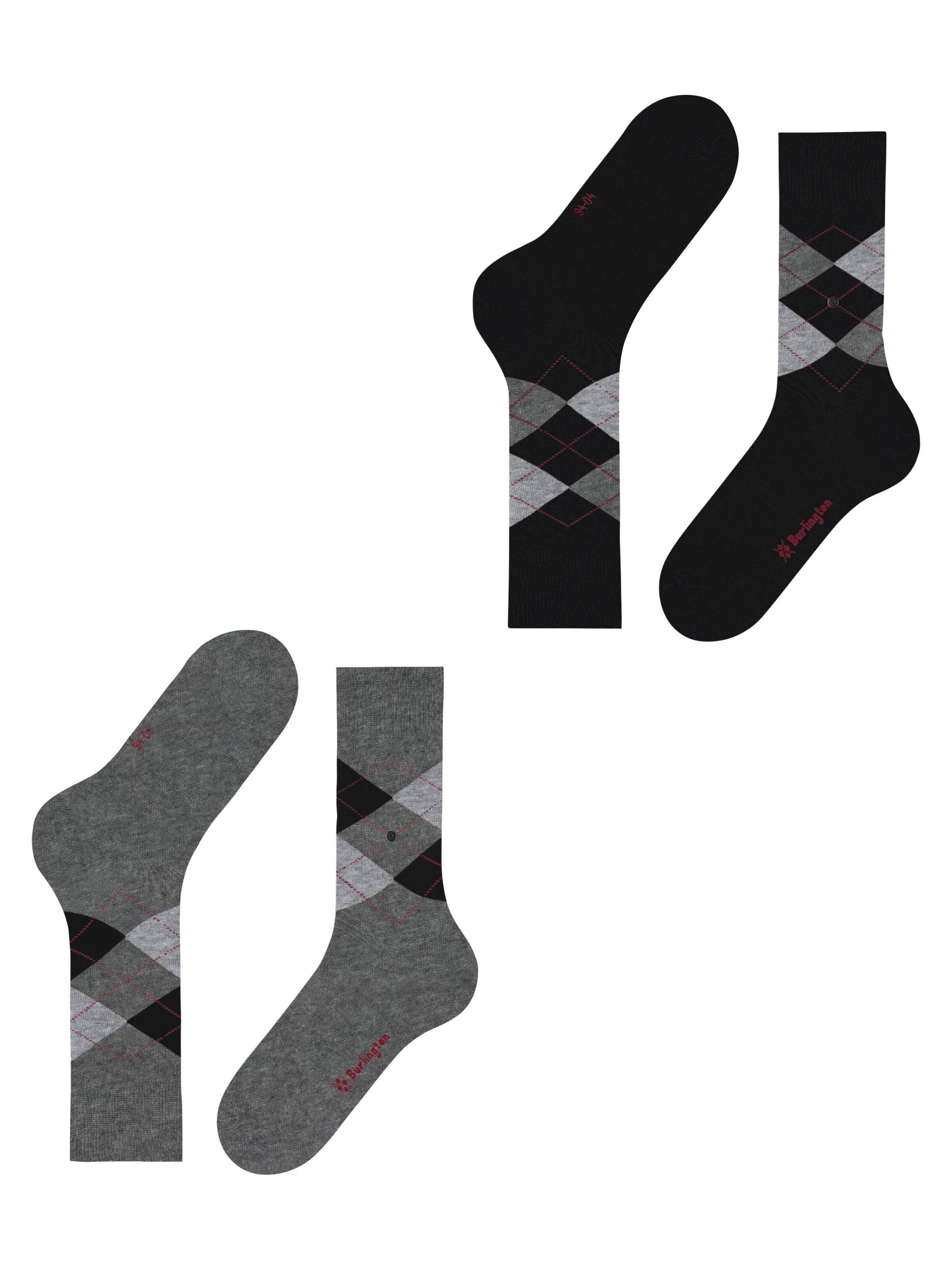 BURLINGTON Socks 'Everyday Argyle' in Grey