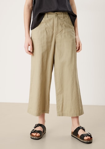 QS Wide leg Pants in Green: front