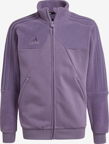 ADIDAS SPORTSWEAR Athletic Zip-Up Hoodie 'Tiro' in Purple: front