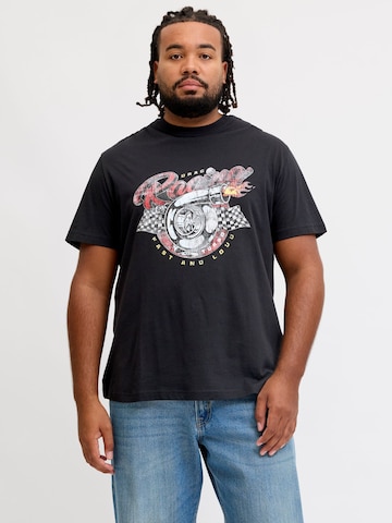 Jack & Jones Plus Shirt in Zwart: voorkant
