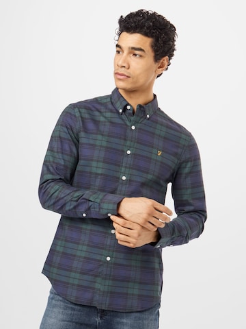 FARAH Regular fit Button Up Shirt 'BREWER' in Blue: front