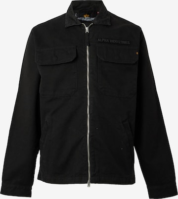 ALPHA INDUSTRIES Přechodná bunda – černá: přední strana