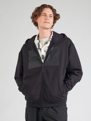 Carlo Colucci Zip-Up Hoodie in Black: front